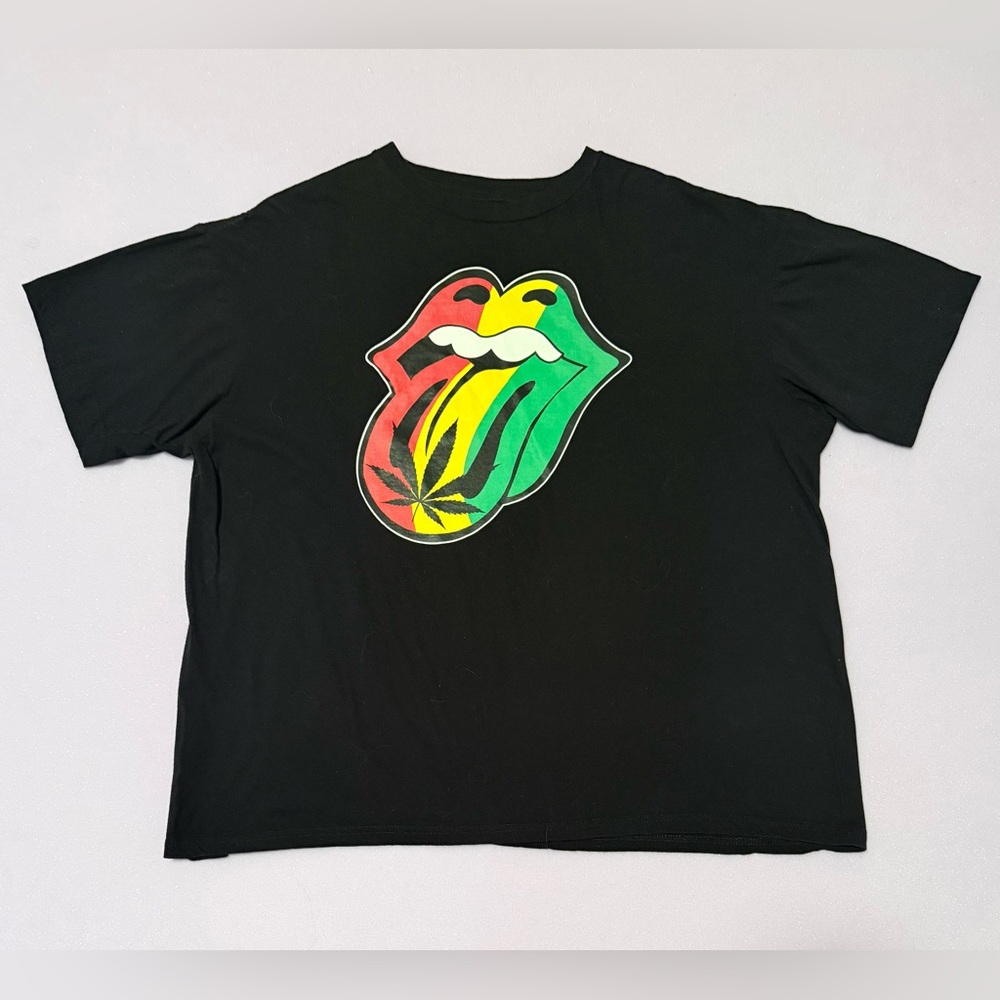 Rolling Stones Black Graphic T-Shirt Classic Tongue 100% Cotton Men’s Size XL
